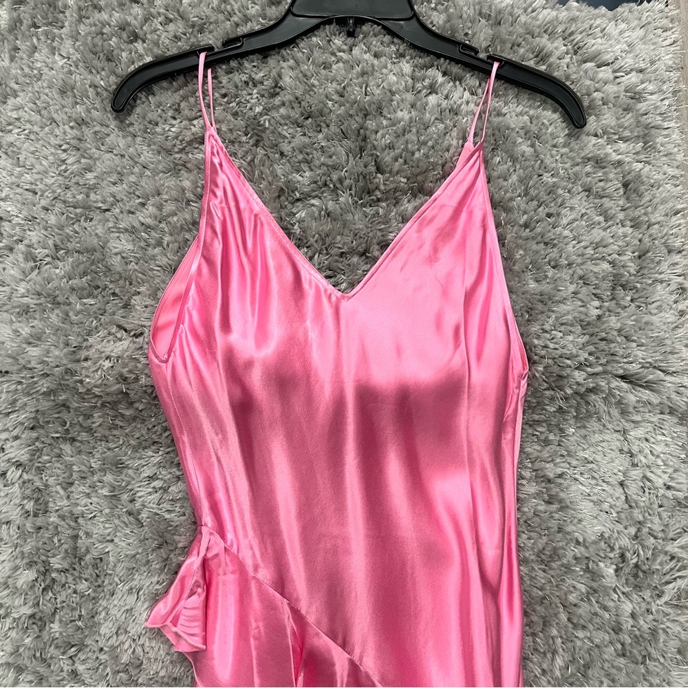 NWT H&M Flounced Satin Slip Dress - Picture 6 of 8